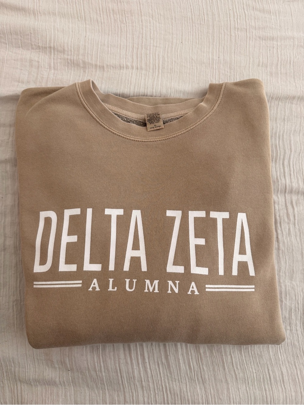 Delta Zeta Alumna Sweatshirt - Tan Crewneck